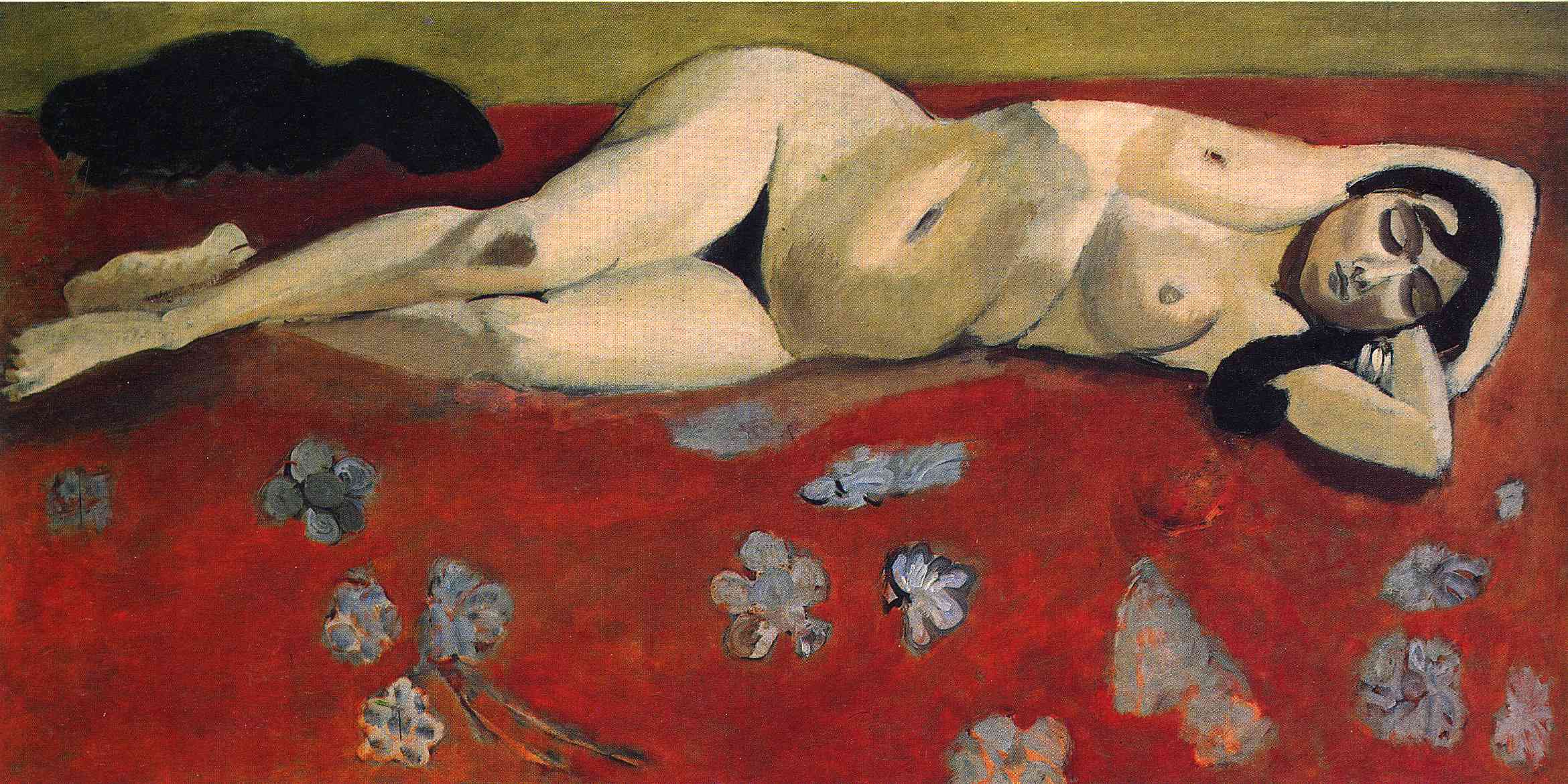 Henri Matisse - Lorette allongée sur fond rouge. Sleeping Nude on a Red Background 1916